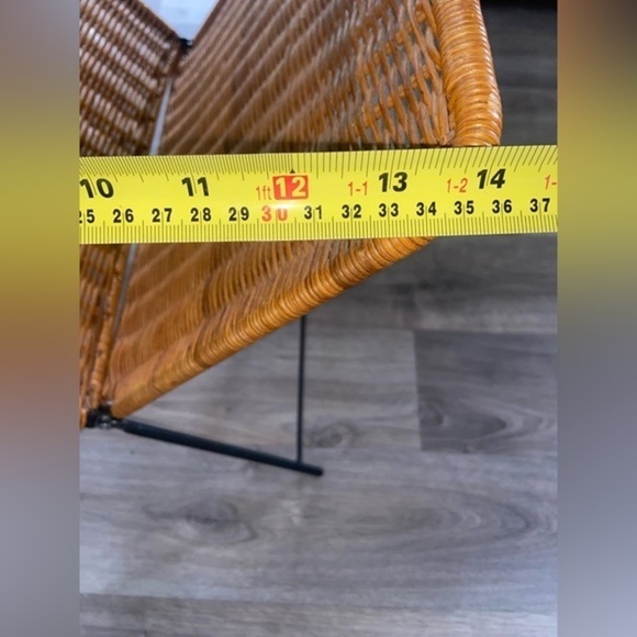 3/75$ Vintage foldable Wicker black metal fire place log holder magazine holder - Picture 10 of 16